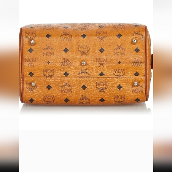 MCM Cognac Visetos Boston Bag EUC - Picture 5 of 11